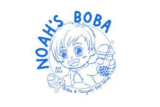 create animated mascot boba tea asian dessert logo
