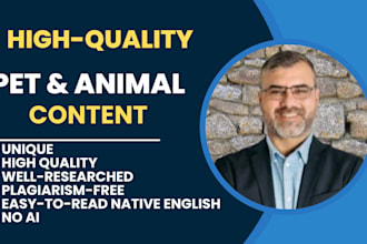 write SEO dog, cat, pet, animal, or wildlife blogs and articles