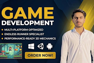 develop a 2d endless runner or level based game in unity
