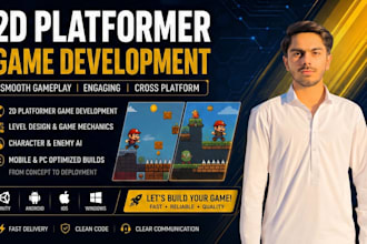 develop a 2d platformer game in unity for mobile and PC