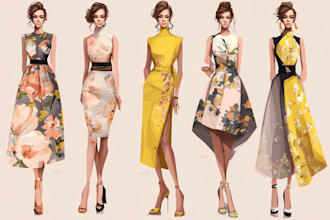 design you an outstanding fashion illustration