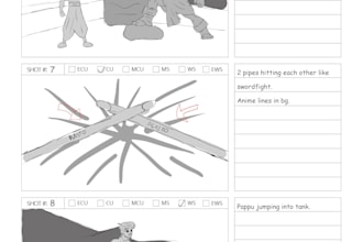 make storyboard for your film, animation, advertisement, songs, comic books