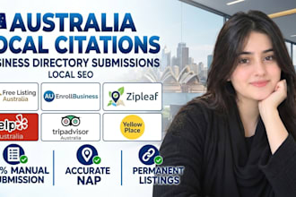create 300 australia local citations and backlinks for local seo