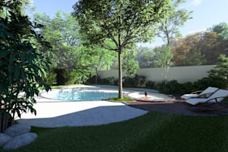 do landscape design of backyard , patio , pool , frontyard landscape design