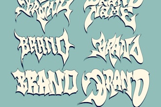 custom graffiti edgy font logo design streetwear style
