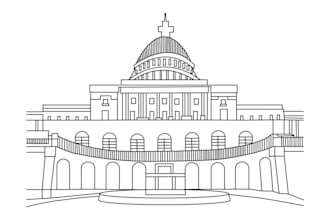 draw detailed building vector line art