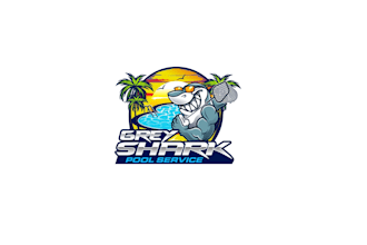 create graceful and fantastic shark and pool service logo design