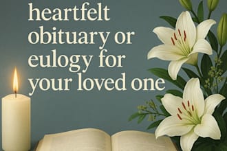 write a heartfelt obituary or eulogy for your loved one