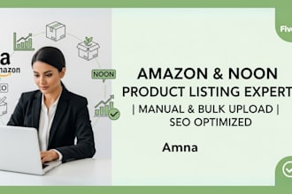 create and optimize amazon and noon product listings