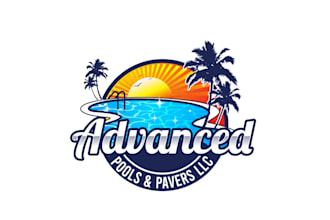 create graceful and fantastic pool cleaning logo design