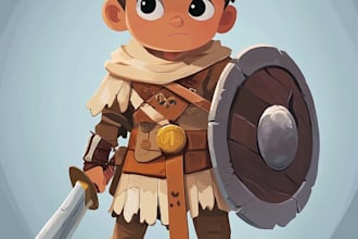draw 2d game character illustration