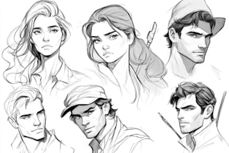 make any sketch in cartoon, comic or realistic style