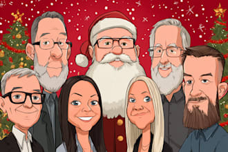 draw christmas cartoon caricature