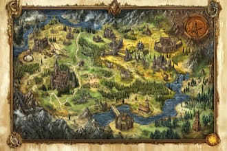 draw fantasy map illustration isometric map