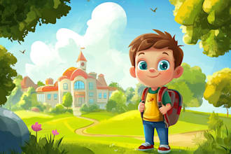draw book cover and children book illustration