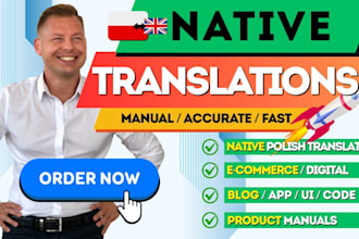 translate polish english, english polish ecommerce digital content saas project