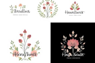 design a minimalist feminine boho botanical logo