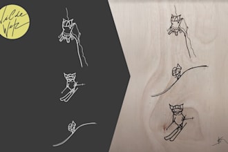 do vector sketches for digital, print, laser engraving