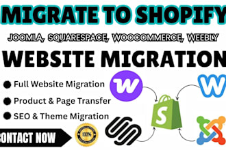 clone website migrate joomla squarespace woocomerce weebly to shopify migration