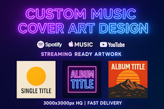design custom cover art for spotify, apple music and youtube