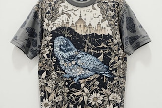 create animal linocut tshirt design for brands