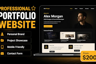 create a professional portfolio website
