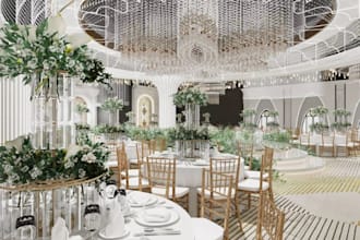 renovate 3d auditorium, conference interior, lecture hall, banquet, event hall