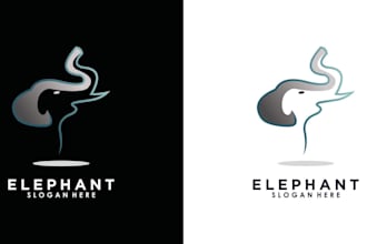 create modern and stylish elephant logo for you with unlimited revisions