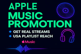 do apple music promotion, playlists, streams, monthly listeners