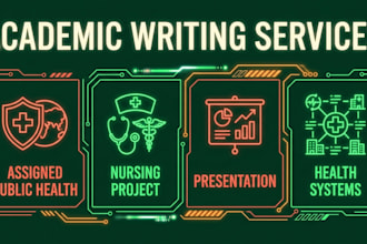 write assigned public health, nursing  project, presentation, health systems