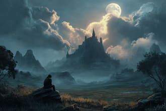 fantasy landscapes, canvas art environment, digital painting