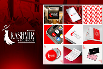 design modern minimalist business logo with full brand identity, branding kit