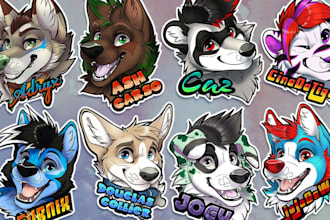 draw custom furry ych, furry art, fursona, furry badge, stickers or emotes pack