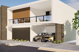 remodel 3d apartment exterior,render outdoor garden, cgi landscape environment