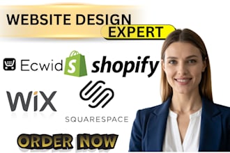 create shopify store redesign wix ecwid squarespace website design develop