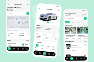 develop car rental app, p2p car rental app, auction app, car parking app