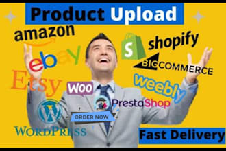 do product upload bulk upload and data entry for shopify woocommerce amazon