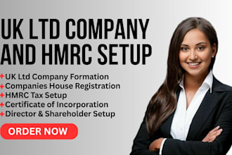 form and register your UK ltd company with companies house and hmrc setup