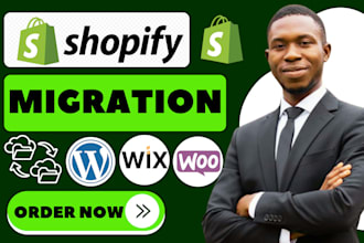 migrate wordpress, wix or woocommerce website to shopify, shopify migration pro
