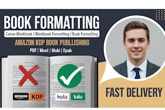design canva workbooks, workbook formatting expert amazon kdp book formatting