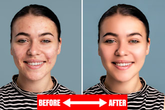 professionally skin retouch portrait photo
