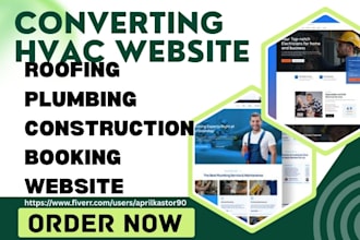 design hvac plumbing roofing air conditioning construction booking website