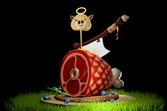 create low poly stylized 3d game ready assets