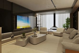 convert2d layout to cgi rendering,3d residence lounge,house interior,dining room