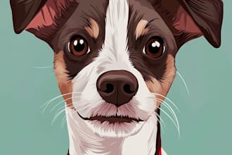draw  pets portrait illustration in  style