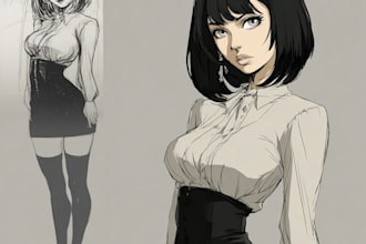 create anime character an illustration