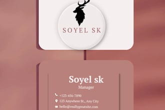 a professional business card for business or personal use