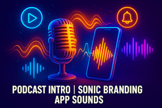 create amazing podcast intro outro audio sonic branding app notification sound