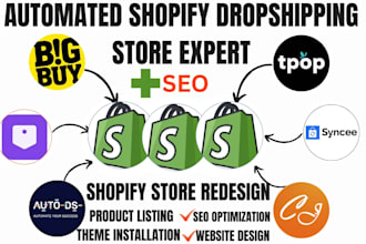 build automated shopify dropshipping store shopify redesign via bigbuy spocket