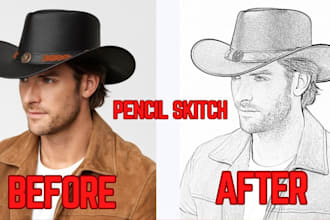 do realistic pencil sketch portrait from your photo hand drawn custom artwork